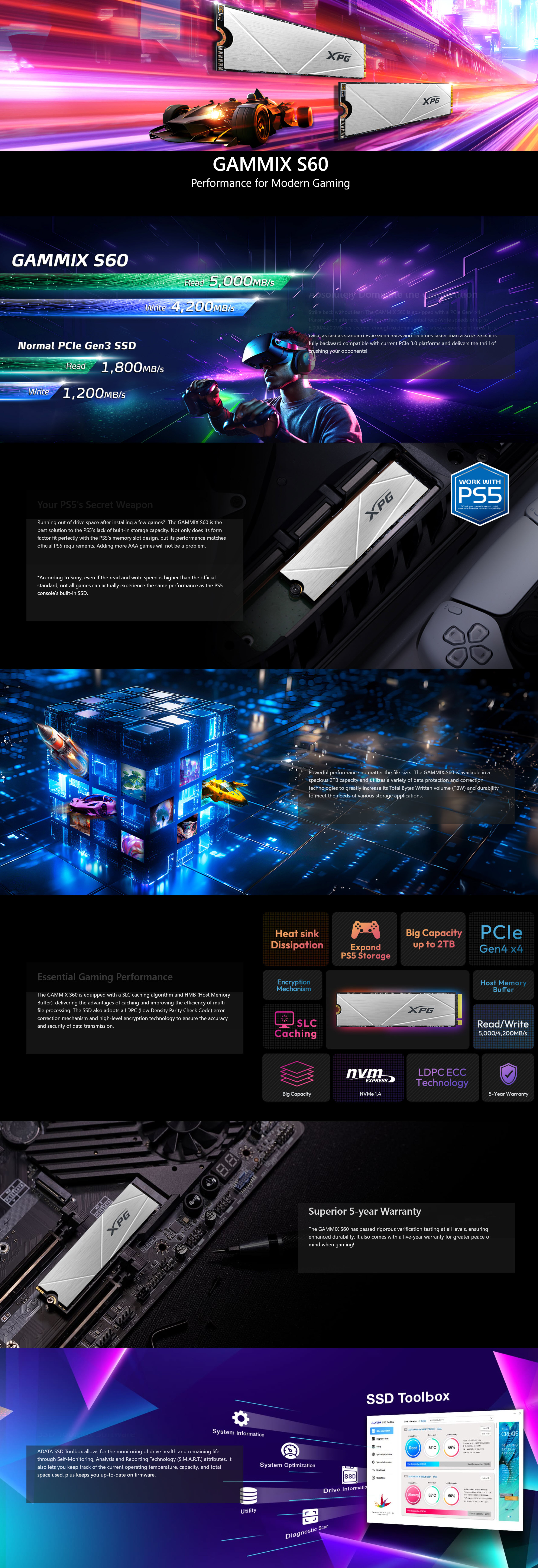 xpg-gammix-s60-blade-m-2-2280-512gb-pcie-gen4x4-solid-state-6 - MegaComputer.pk