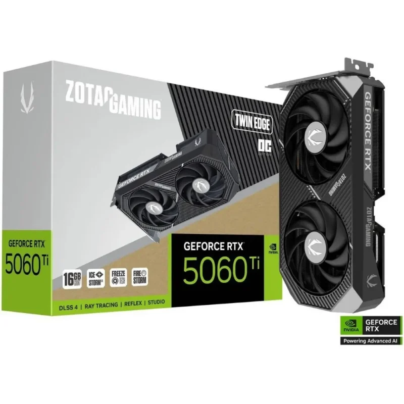 ZOTAC Twin Edge GeForce RTX 5060 Ti PCI Express 5.0 x8 16GB 128-Bit GDDR7 Graphics Card