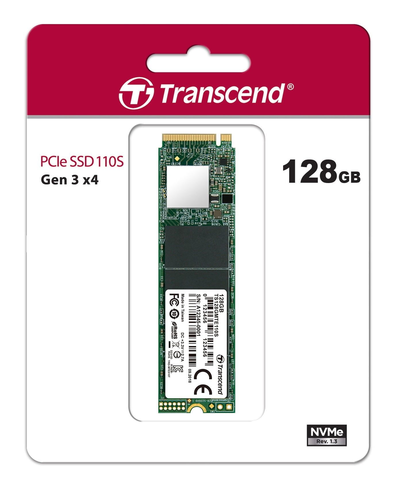 1-1263.jpg Transcend PCIe SSD 110S 128GB NVMe PCIe M.2 Solid State Driver TS128gmte110s - Image 1