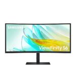 SAMSUNG ViewFinity S6 S34C654UAM 34" UWQHD (3440 X 1440) Curved Business Monitor VA 100Hz 5MS 10 Bit 1.07B Colors HDR10 Type-C PD (90 W) + LAN Port  FreeSync KVM Switch w/ Speakers Has Ergonomic Stand &amp Ultrathin Bezel Display