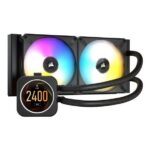 CORSAIR iCUE H100i ELITE LCD Display Liquid CPU Cooler 120mm Fans + 240mm Radiator Liquid Cooling System + Custom IPS LCD Screen