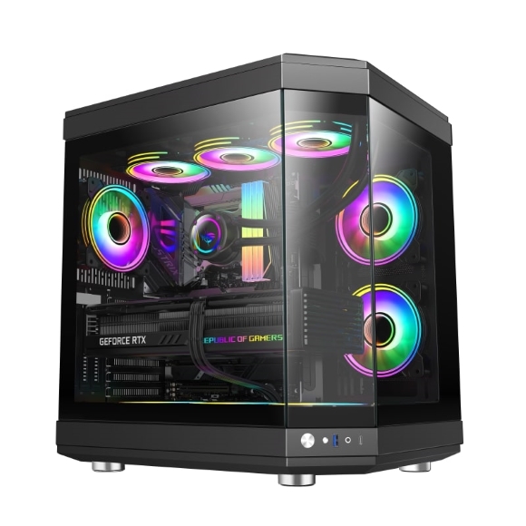 1-2000.jpg GameMax HYPE Premium Mid-Tower ATX PC Case Black - Image 1