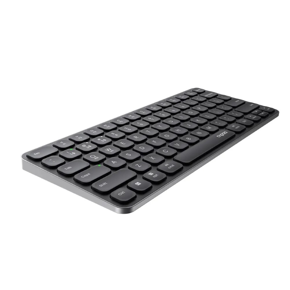 1-2105.jpg Rapoo E9050L Bluetooth Wireless Multi-Device Keyboard (4 Devices) Rechargeable Led Indicators Ultra-Thin Ergonomic Compatible with Windows iOS Android Tab Smartphones - Dark Grey - Image 1