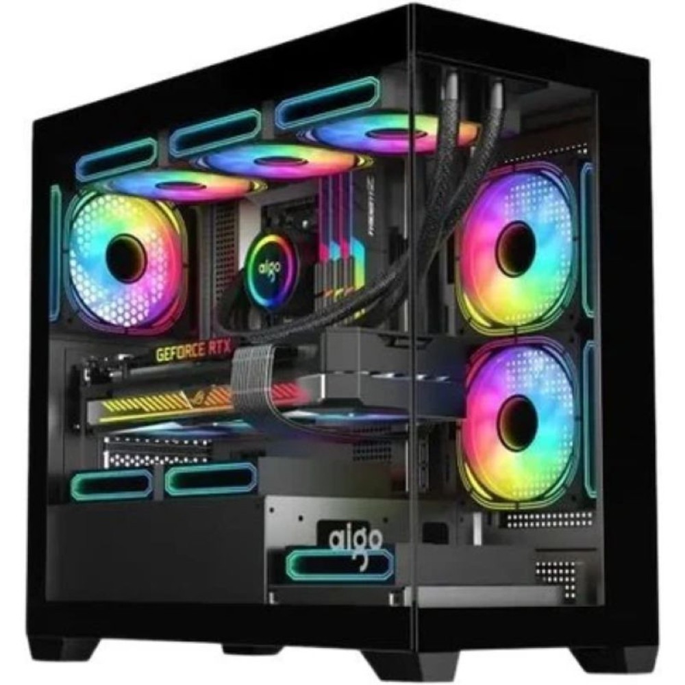 1-2364.jpg DarkFlash C218M 4 Fans Mid-Tower PC Case Black - Image 1