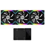 Lian Li UNI Fan SL120 3 Pack Black - with Controller (ARGB 120mm LED PWM Daisy-Chain) 12UF3B