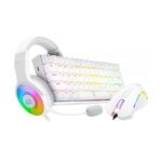 REDRAGON Gaming S129W Keyboard Mouse Headset 3 in 1 Combo Set – White
