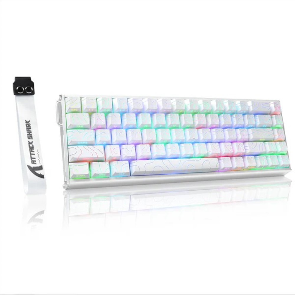 1-3638.jpg ATTACK SHARK X68MAX HE Rapid Trigger Aluminum Keyboard Magnetic Switch - White Contours - Image 1