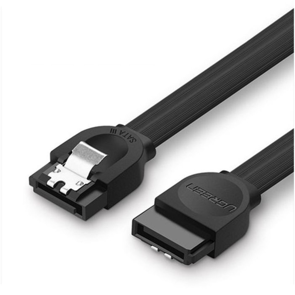 1-3685.jpg UGREEN 30796 0.5M SATA 3.0 DATA CABLE - BLACK - Image 1