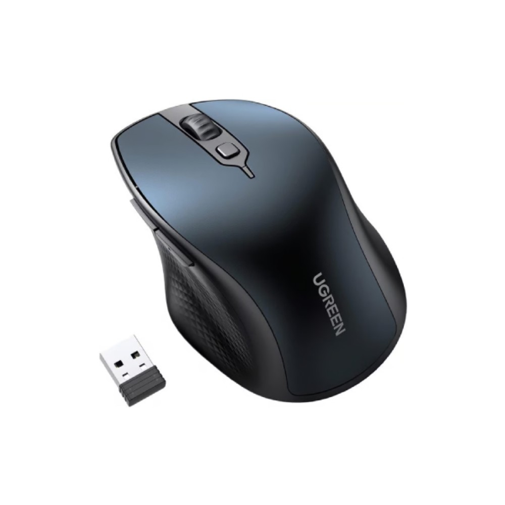 1-3755.jpg UGREEN 15807 MU101 Ergonomic Wireless Mouse – Blue - Image 1