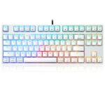 Skyloong SK87s White (Brown Switches) ABS-Keycap TKL Mechanical Keyboard with RGB Backlit Bluetooth (Wired/Wireless Dual Mode)