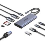 UGREEN 45380 USBC 10IN1 2XHDMI+USB-A/C Docking Station-GY