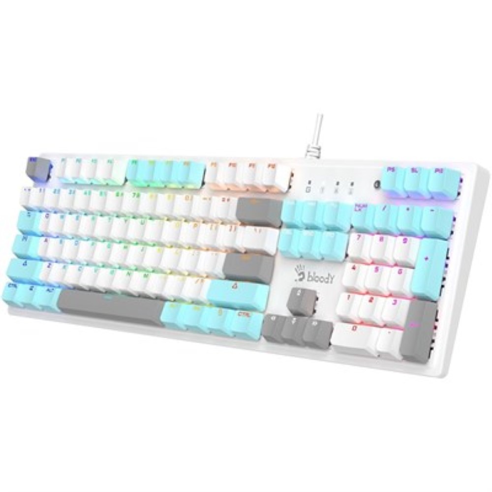 1-4205.jpg Bloody S510R Customize Mechanical Switch RGB Gaming Keyboard - BLMS Red Switch - Icy White - Image 1