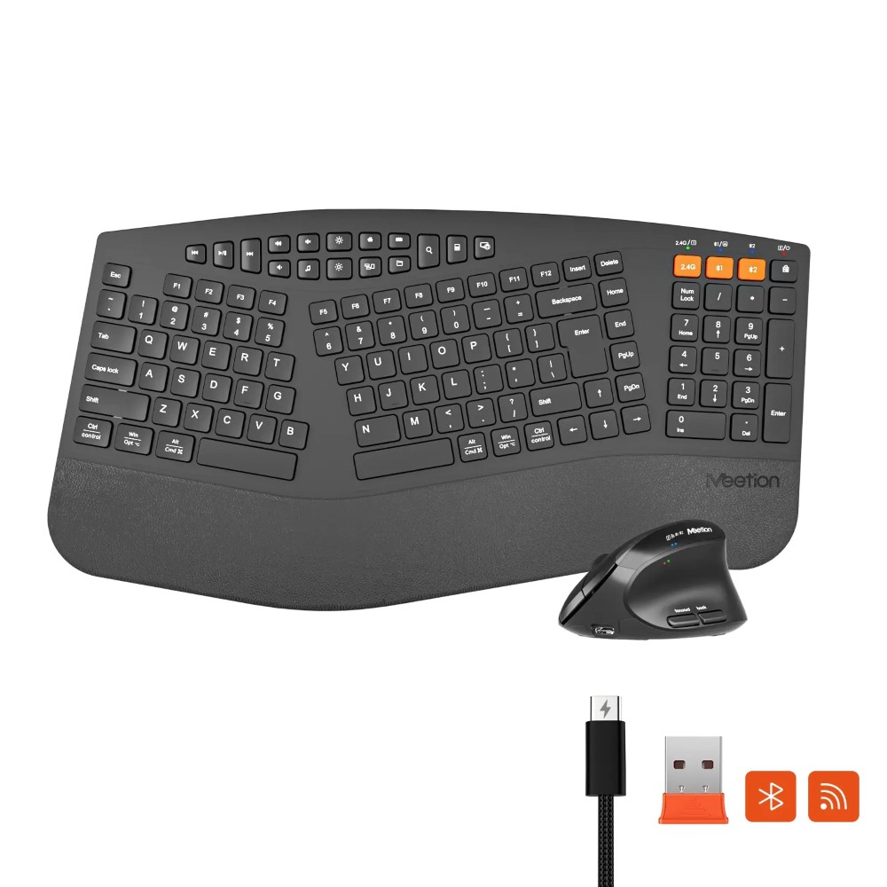 1-4207.jpg Meetion DirectorB2 Wireless Dual-mode Ergonomic Keyboard & Mouse Combo - Image 1