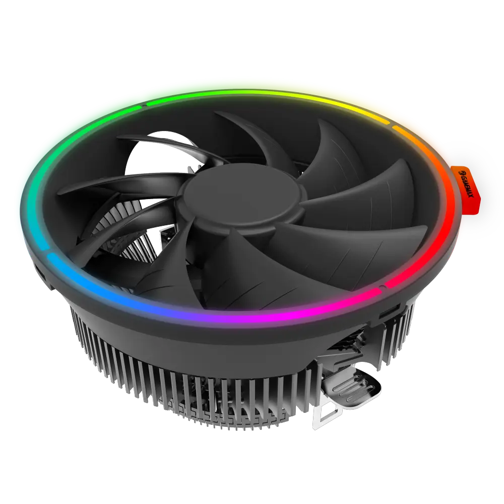 1-425.webp GameMax GAMMA 200 RGB Top-Flow Air CPU Cooler - Black - Image 1