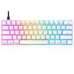 Skyloong SK61s White (Red Switches) Mechanical Wireless Bluetooth Keyboard