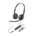 Plantronics Blackwire C3225 Duo UC Headset and USB- A connection +3.5mm Jack Plug
