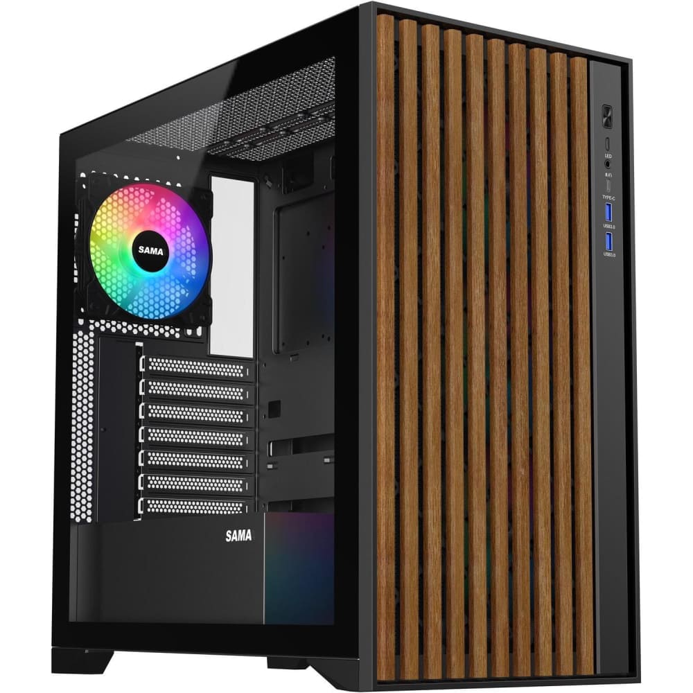 1-4522.jpg SAMA V Nature ATX Mid Tower Gaming Chassis - Black - Image 1