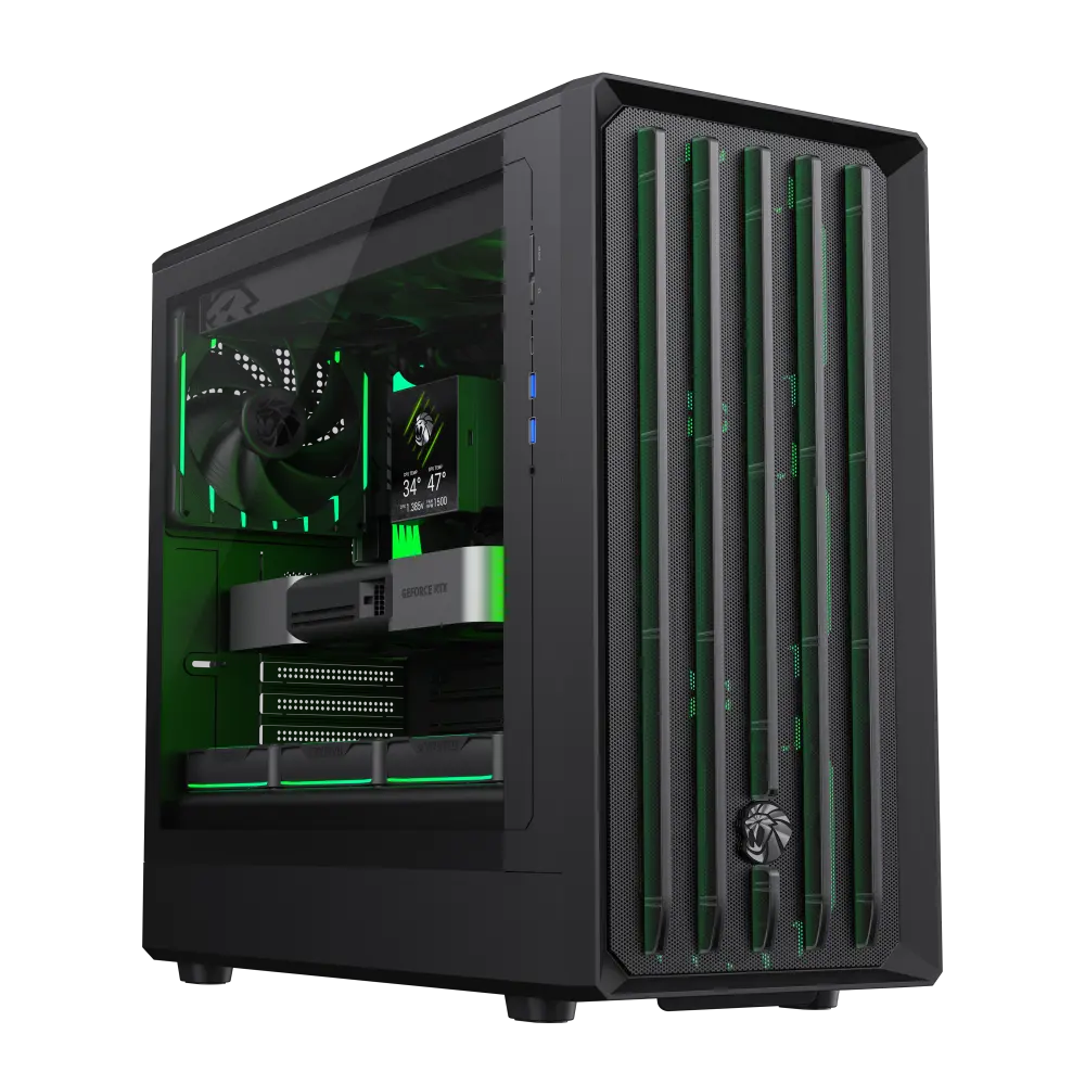 1-569.webp GameMax CLAW 460 BK Mid Tower PC Case - Black - Image 1