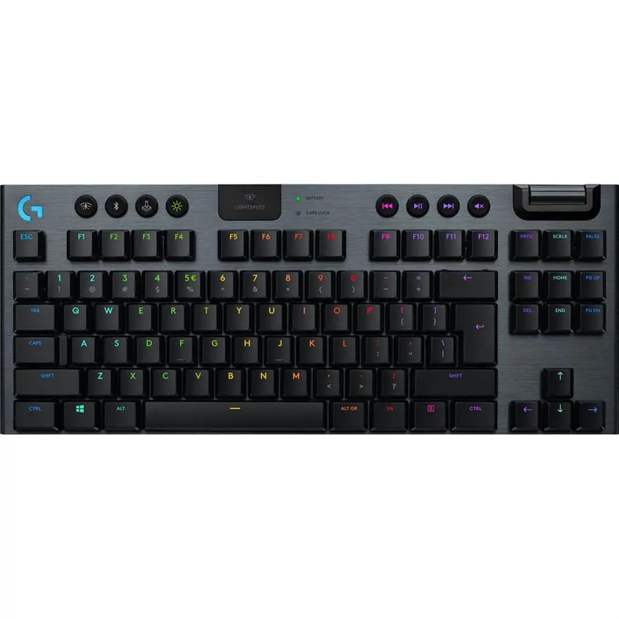 1-804.webp Logitech G915 Carbon Clicky Tenkeyless LIGHTSPEED Wireless RGB Mechanical - Image 1