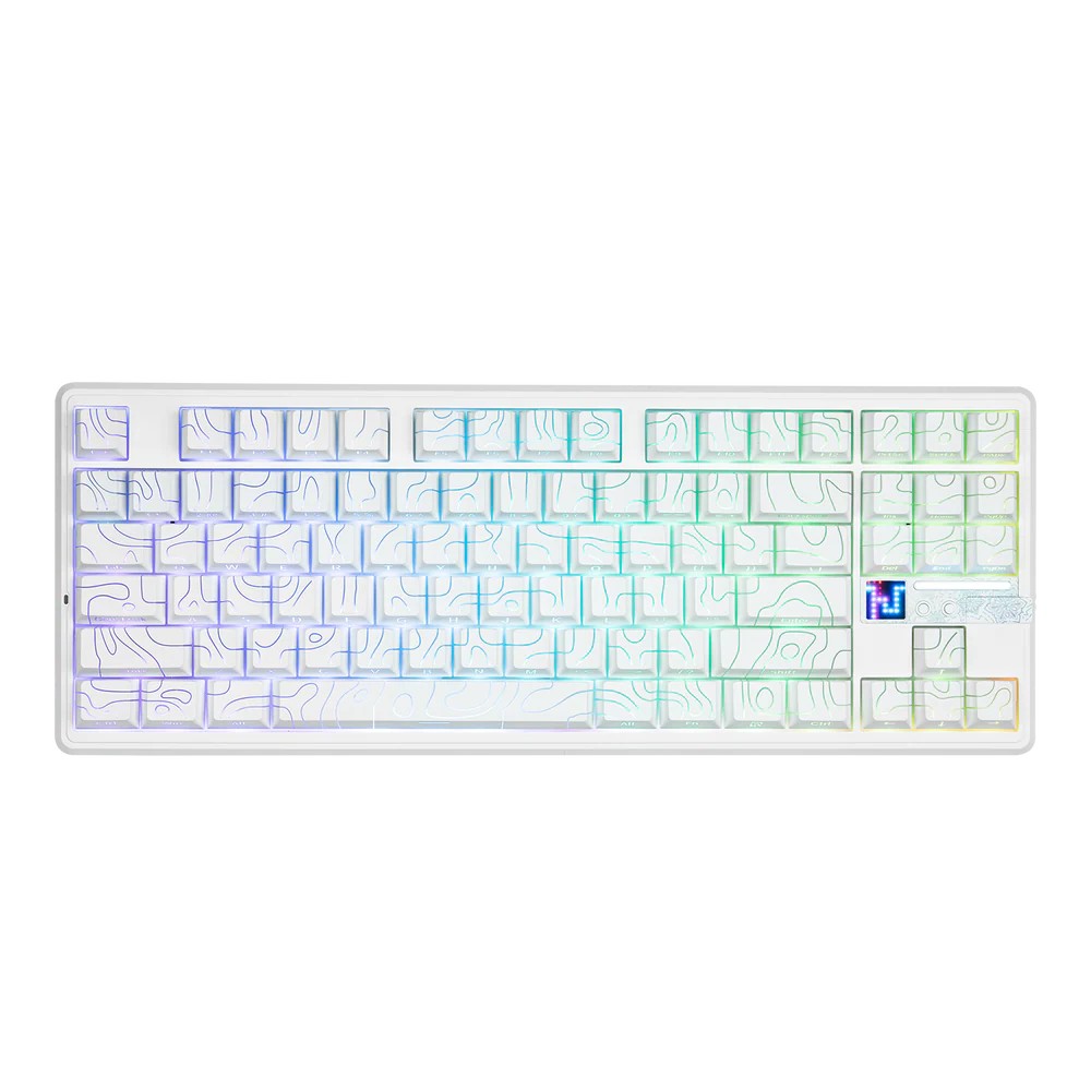 1-834.jpg AULA F87 Pro V2 TKL Gasket-Mounted Wireless Gaming White Contours Star Vector Switchs - Image 1