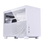LIAN LI Q58 White Color SPCC / Aluminum / Tempered Glass Mini Tower Computer Case , PCI4.0 Riser Card Cable Included