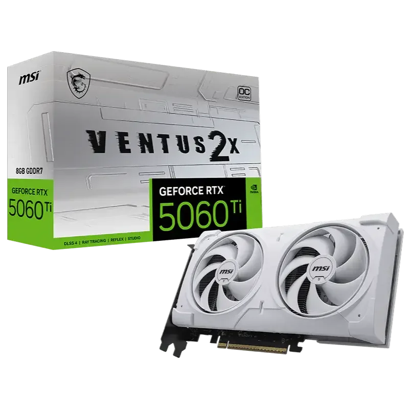 1-929.webp MSI GeForce RTX 5060Ti Ventus 2X 8GB OC Plus White - Image 1