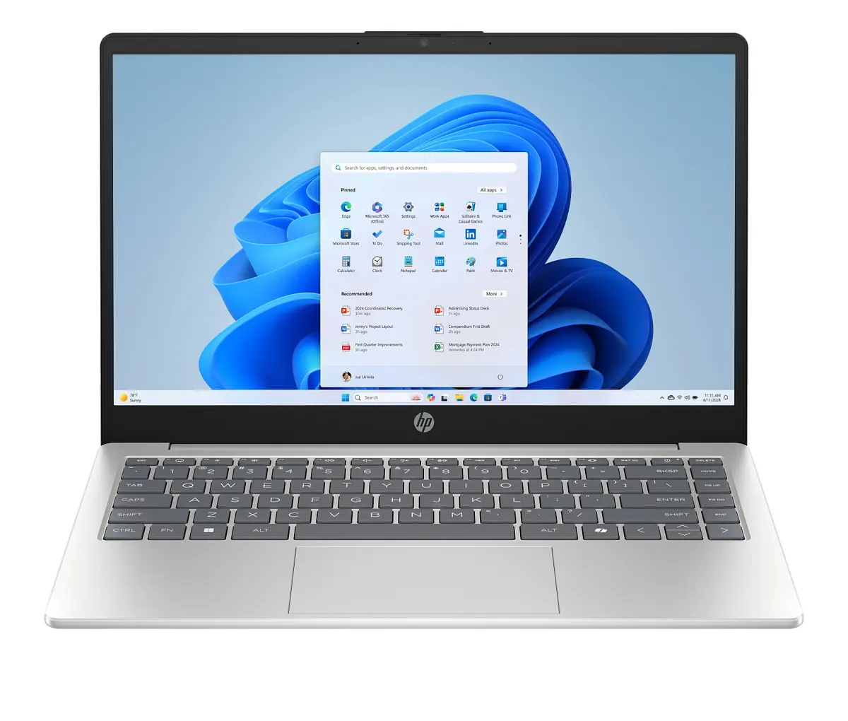 1-940.webp HP Laptop AI 14-HC0037NR Intel Core Ultra 5 225U 8GB 256GB SSD 14" FHD Display Win11 Natural Silver - Image 1