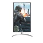 LG 27UP650-W Monitor 27” UHD (3840 x 2160) IPS Display, VESA DisplayHDR 400, DCI-P3 95% Color Gamut, 3-Side Virtually Borderless Display, Height/Pivot/Tilt Adjustable Stand – Silver