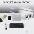 Rapoo E9050L Bluetooth Wireless Multi-Device Keyboard (4 Devices) Rechargeable Led Indicators Ultra-Thin Ergonomic Compatible with Windows iOS Android Tab Smartphones - Dark Grey - Image 2
