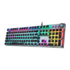 AULA F2088 Mechanical Keyboard, Wired Gaming Keyboar,d Multi-function Knob, 104 Keys, Phantom Backlit Keyboard, Macro Programming Black-Blue Switches - Image 2