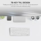 Rapoo E9050L Bluetooth Wireless Multi-Device Keyboard (4 Devices) Rechargeable Led Indicators Ultra-Thin Ergonomic Compatible with Windows iOS Android Tab Smartphones - White - Image 2