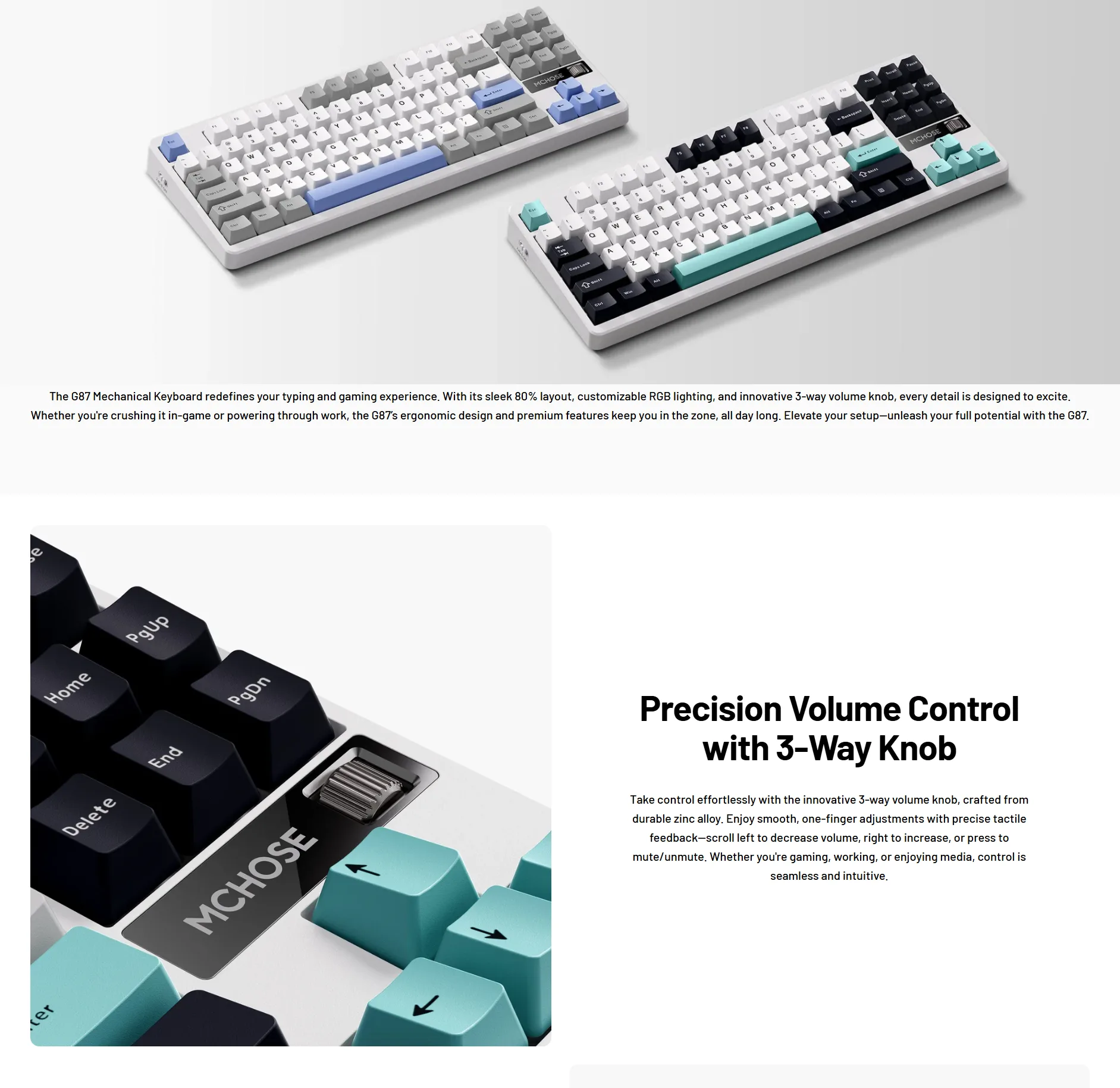 Mchose MC-G87-19 G87 Black Topographic 80% Tenkeyless V2 Speed Gold Switch Wireless Mechanical Gaming Keyboard - spec 1 - MegaComputer.pk