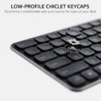 Rapoo E9050L Bluetooth Wireless Multi-Device Keyboard (4 Devices) Rechargeable Led Indicators Ultra-Thin Ergonomic Compatible with Windows iOS Android Tab Smartphones - Dark Grey - Image 4