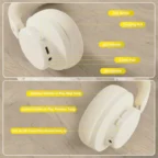 ATTACK SHARK G500 Ultra-Light Dual-Mode Gaming Headset - White - Image 4