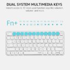 Rapoo E9050L Bluetooth Wireless Multi-Device Keyboard (4 Devices) Rechargeable Led Indicators Ultra-Thin Ergonomic Compatible with Windows iOS Android Tab Smartphones - White - Image 5