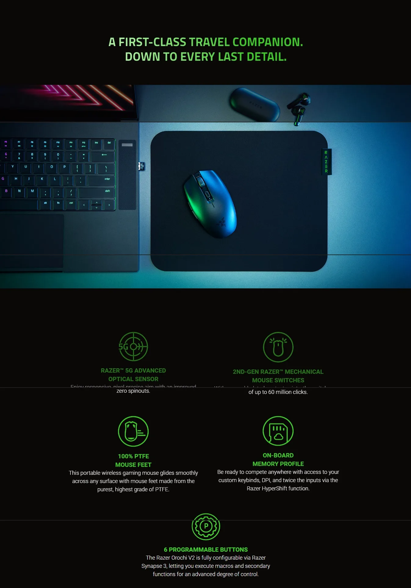 Razer Orochi V2 - Wireless Gaming Mouse - spec 5 - MegaComputer.pk