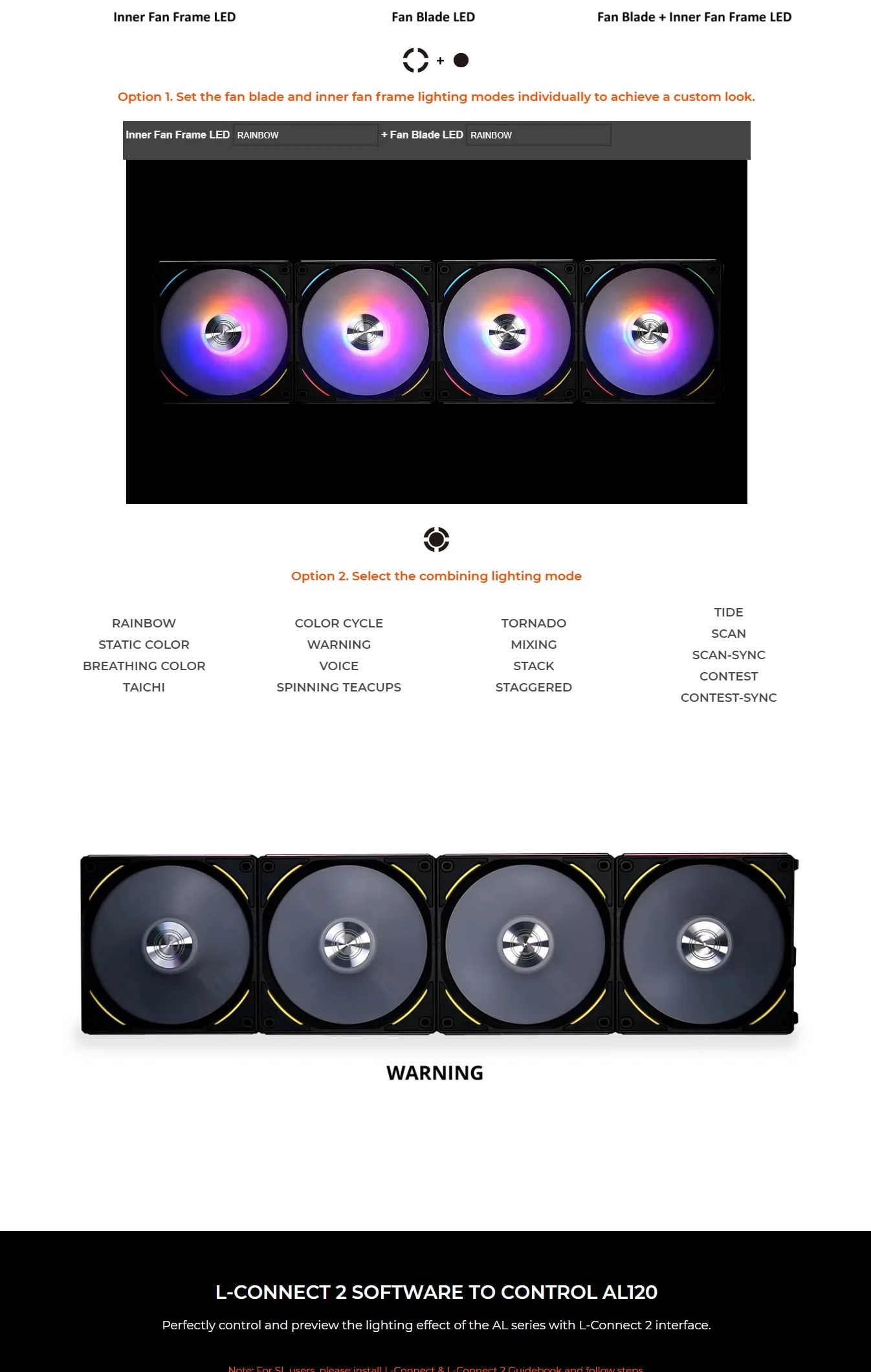 LIAN LI UNI Fan AL120 ARGB PWM 120mm Cooling Fan with Controller Pack of 3 Black - spec 3 - MegaComputer.pk