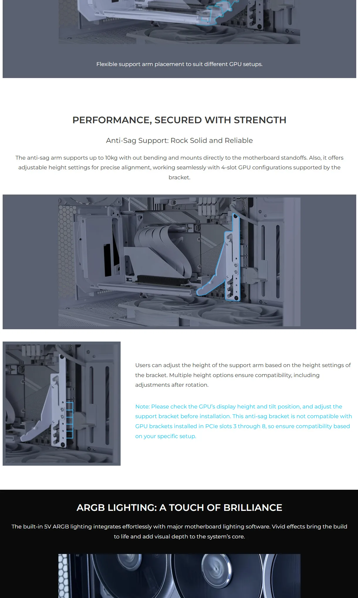 Lian Li 4-slot Vertical GPU Kit v3 with ARGB PCIe 5.0 Riser White - spec 4 - MegaComputer.pk