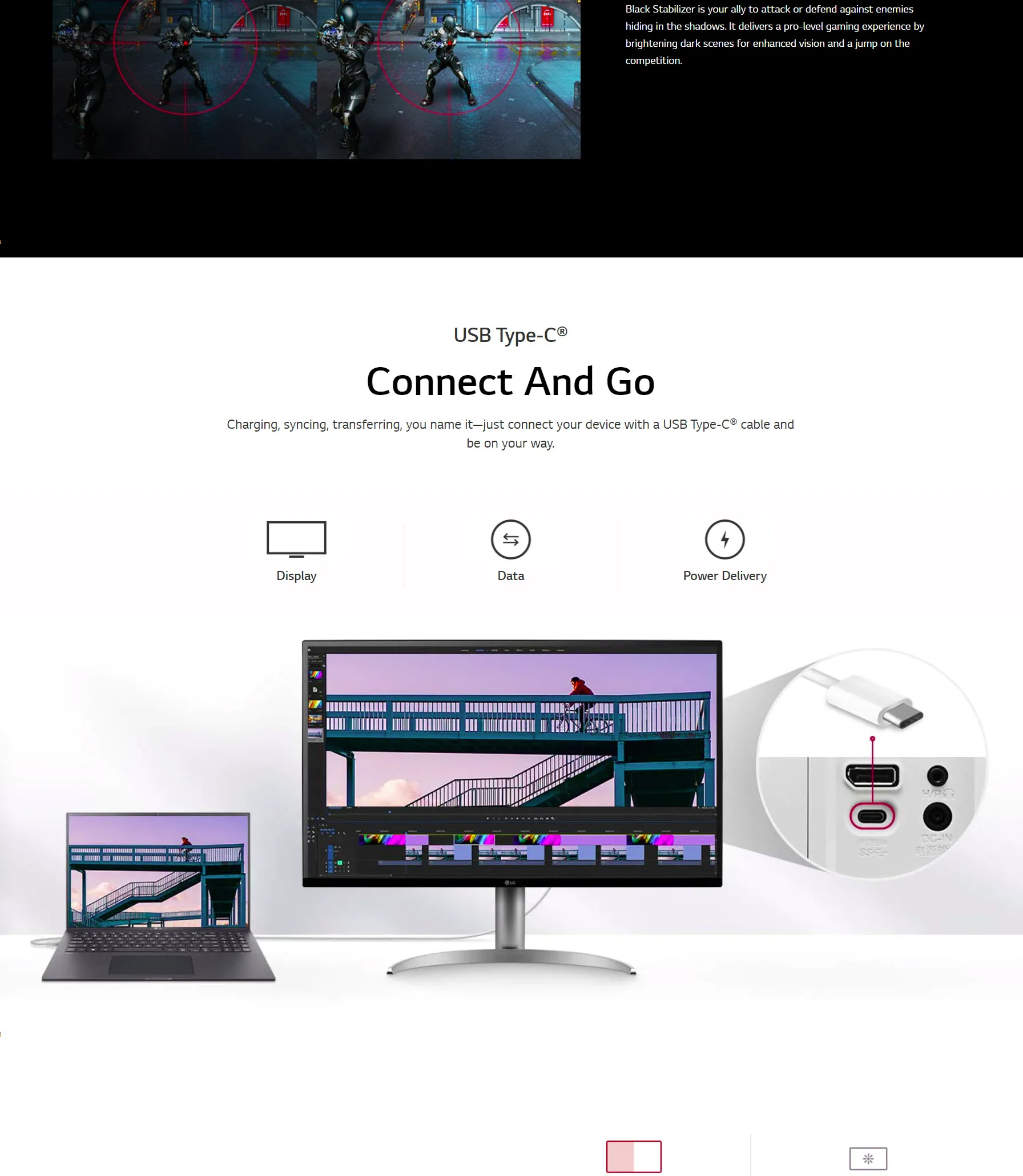 LG 32'' UltraFine 32UQ750-W UHD 4K 144Hz HDR 10 USB Type-C™ with 65 PD Gaming Monitor - spec 4 - MegaComputer.pk