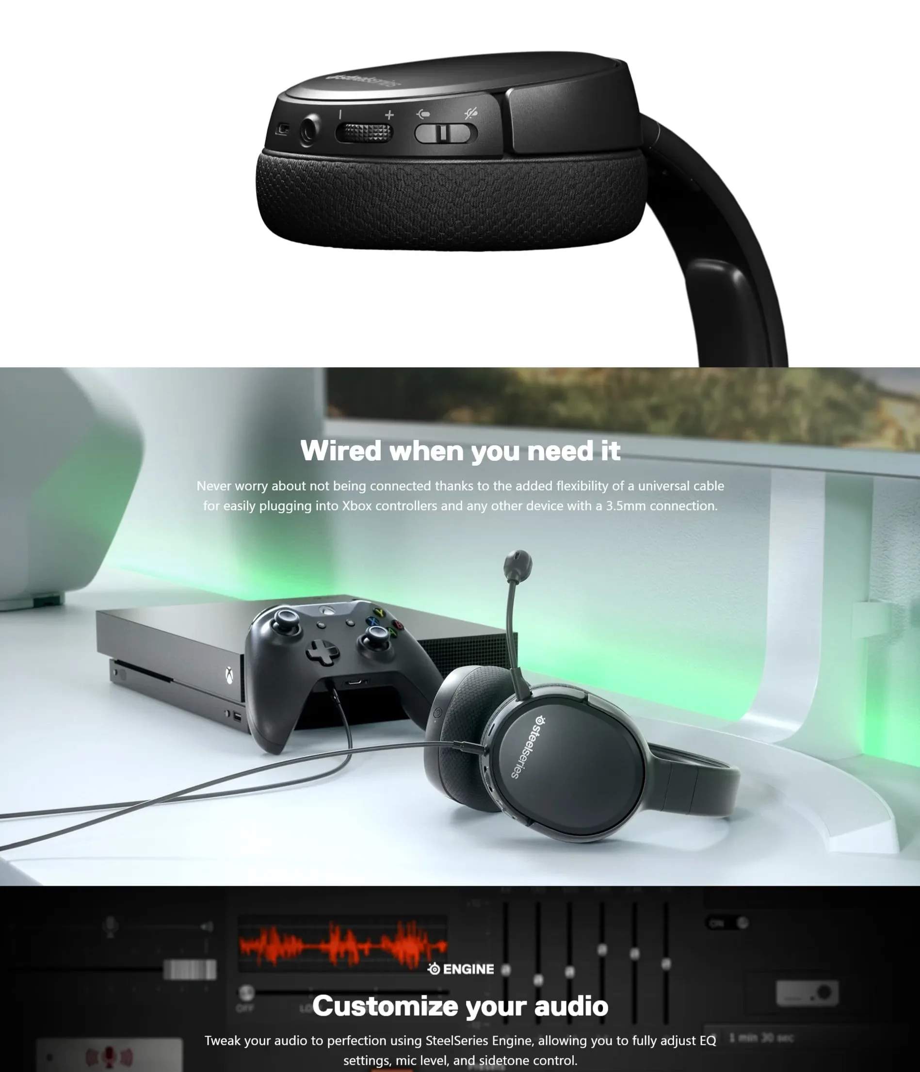 SteelSeries Arctis 1 Wireless Gaming Headset - spec 4 - MegaComputer.pk