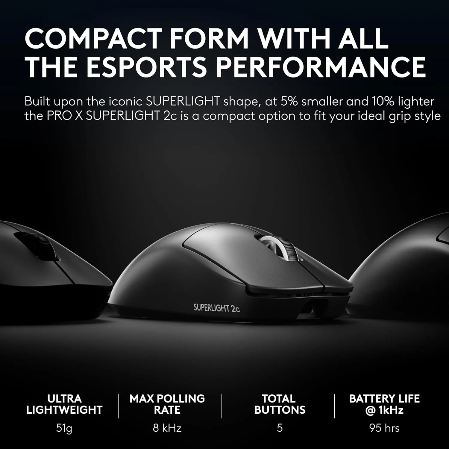 Logitech G PRO X Superlight 2C Wireless Gaming Mouse 910-007533
