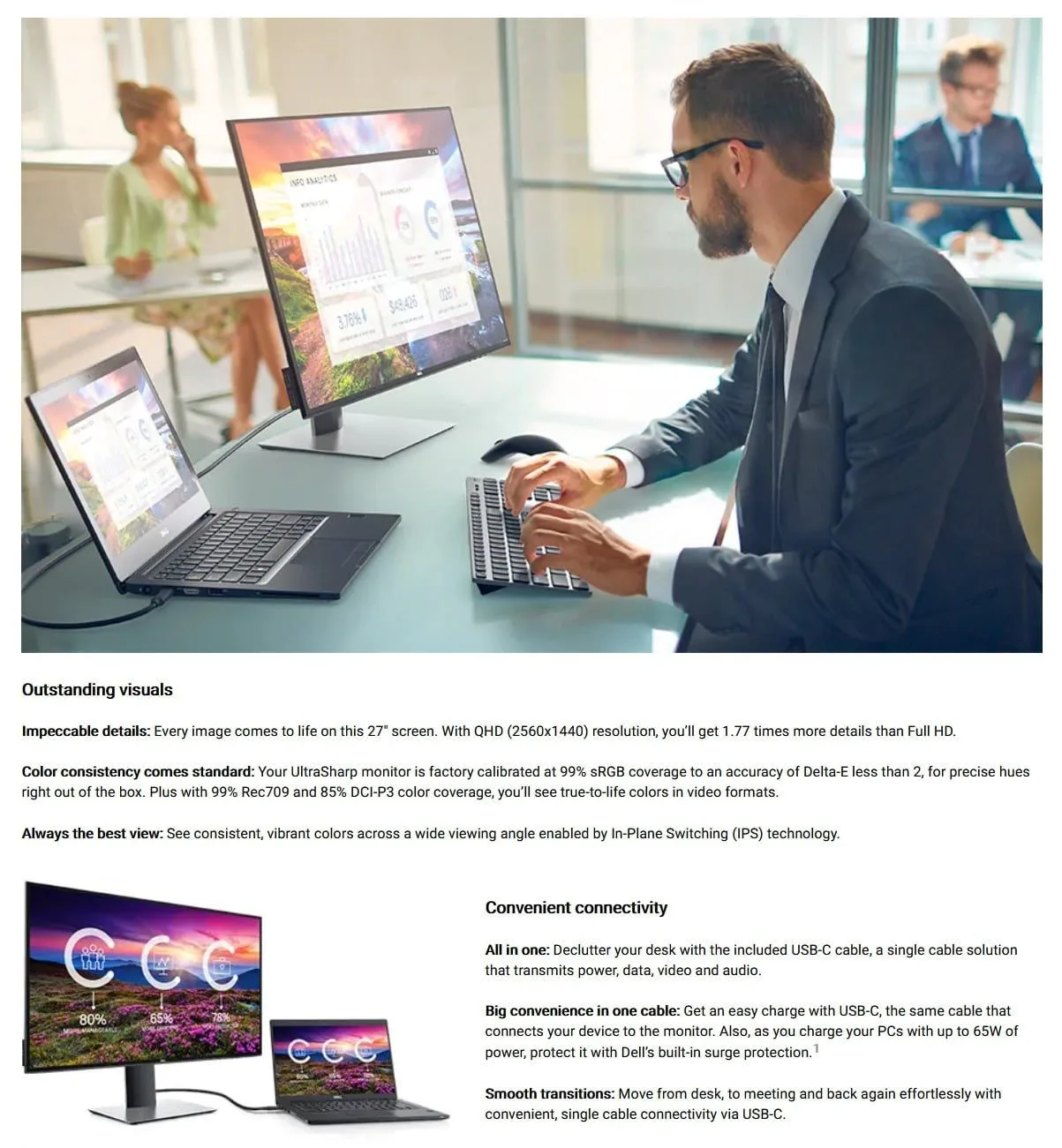 Dell UltraSharp 27 USB-C Monitor - U2719DC Used