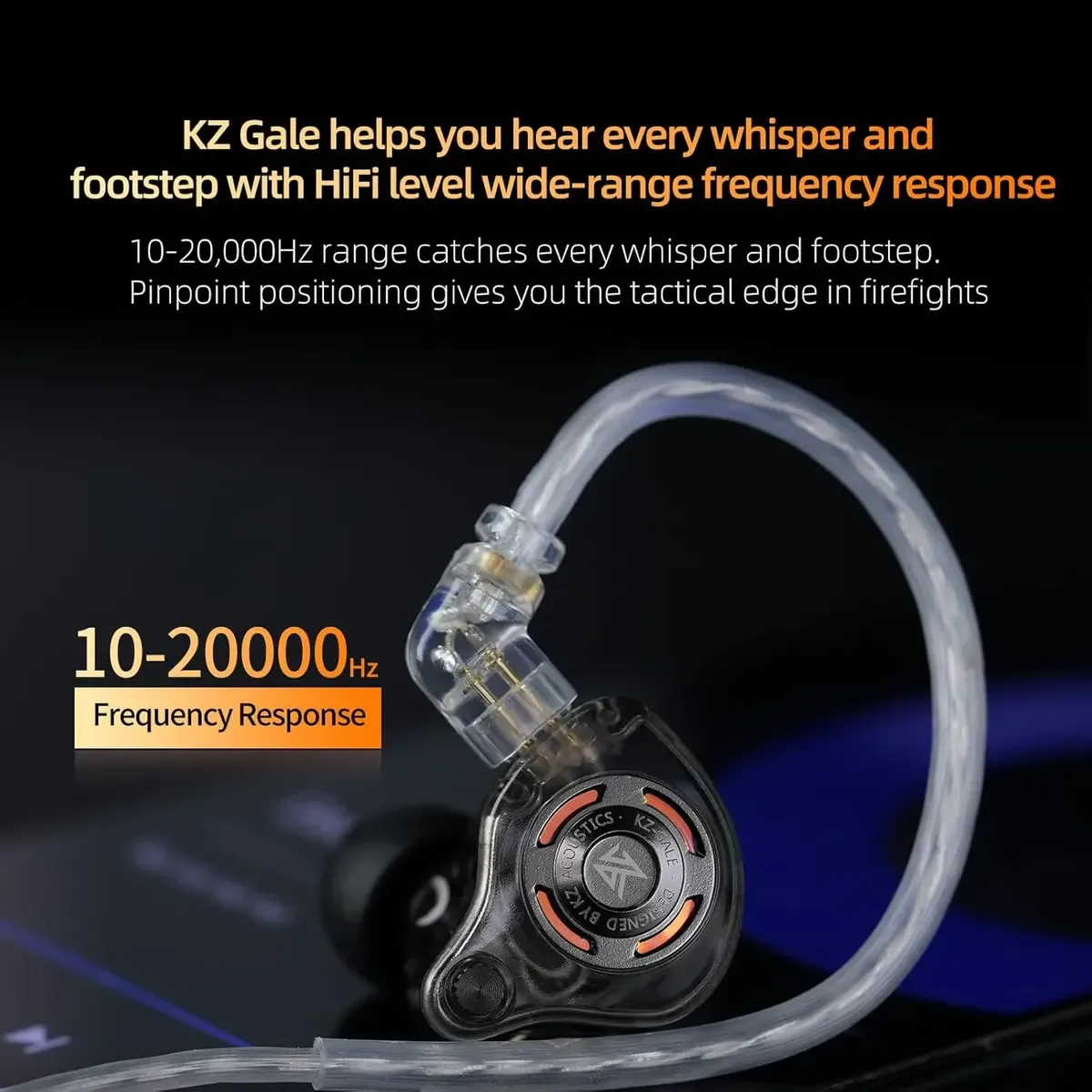 KZ Gale Wired Earbuds with Microphone, HiFi Deep Bass Comfort-Fit Ear Buds for Gaming, Super-Linear Driver IEM for Gamin
