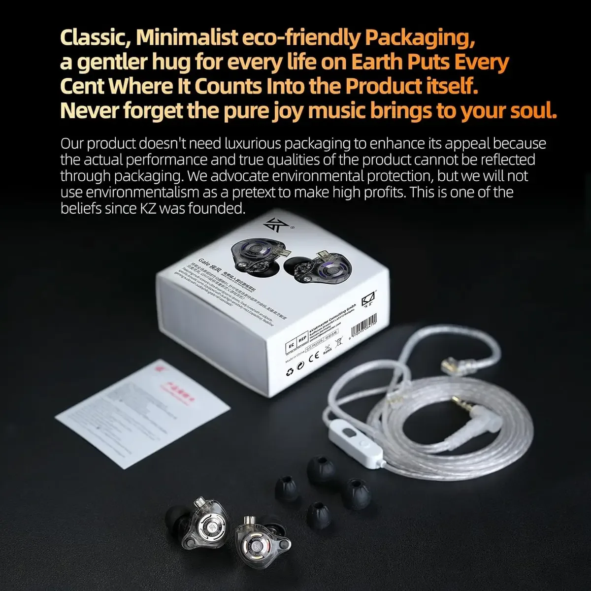 KZ Gale Wired Earbuds with Microphone, HiFi Deep Bass Comfort-Fit Ear Buds for Gaming, Super-Linear Driver IEM for Gamin