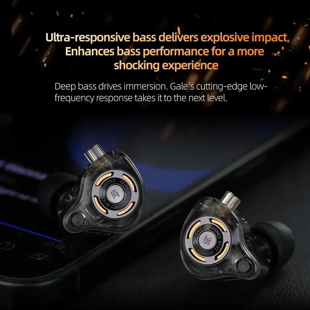 KZ Gale Wired Earbuds with Microphone, HiFi Deep Bass Comfort-Fit Ear Buds for Gaming, Super-Linear Driver IEM for Gamin