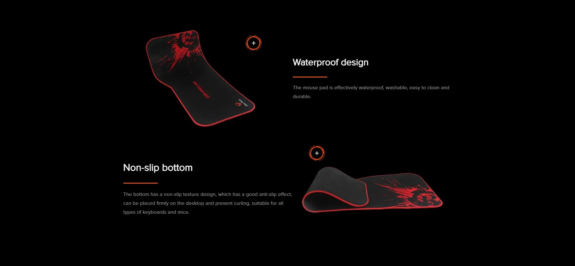 Meetion P100 Non slip Rubber Gaming Mouse Pad - Black