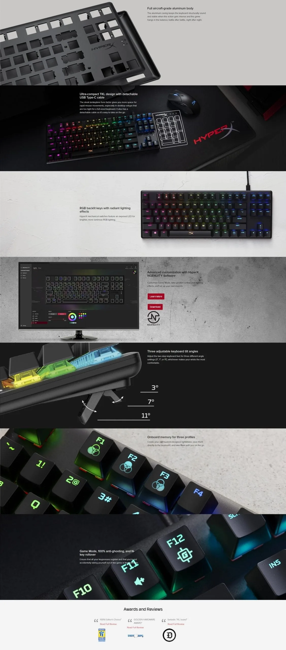 HyperX Alloy Origins Core Tenkeyless Mechanical Gaming Keyboard – Aqua Switch (Open Box)