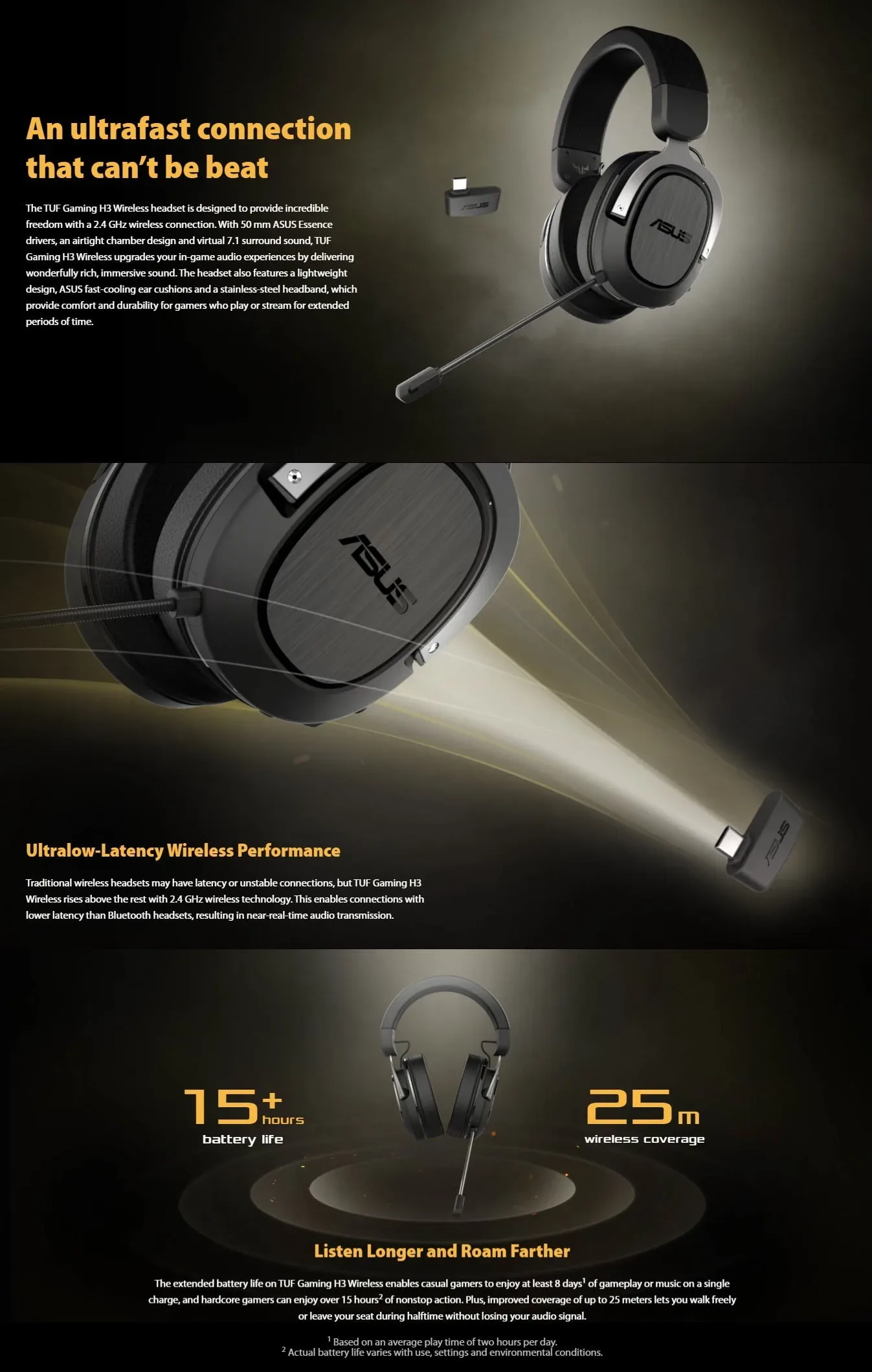 ASUS TUF Gaming H3 Wireless Gaming Headset – Gun Metal - spec 1 - MegaComputer.pk