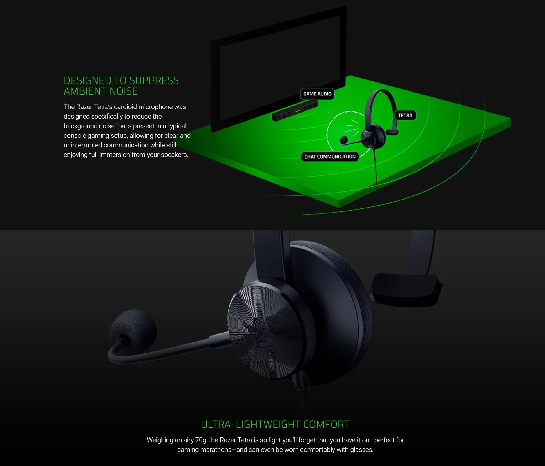 Razer Tetra - Wired Console Chat Headset