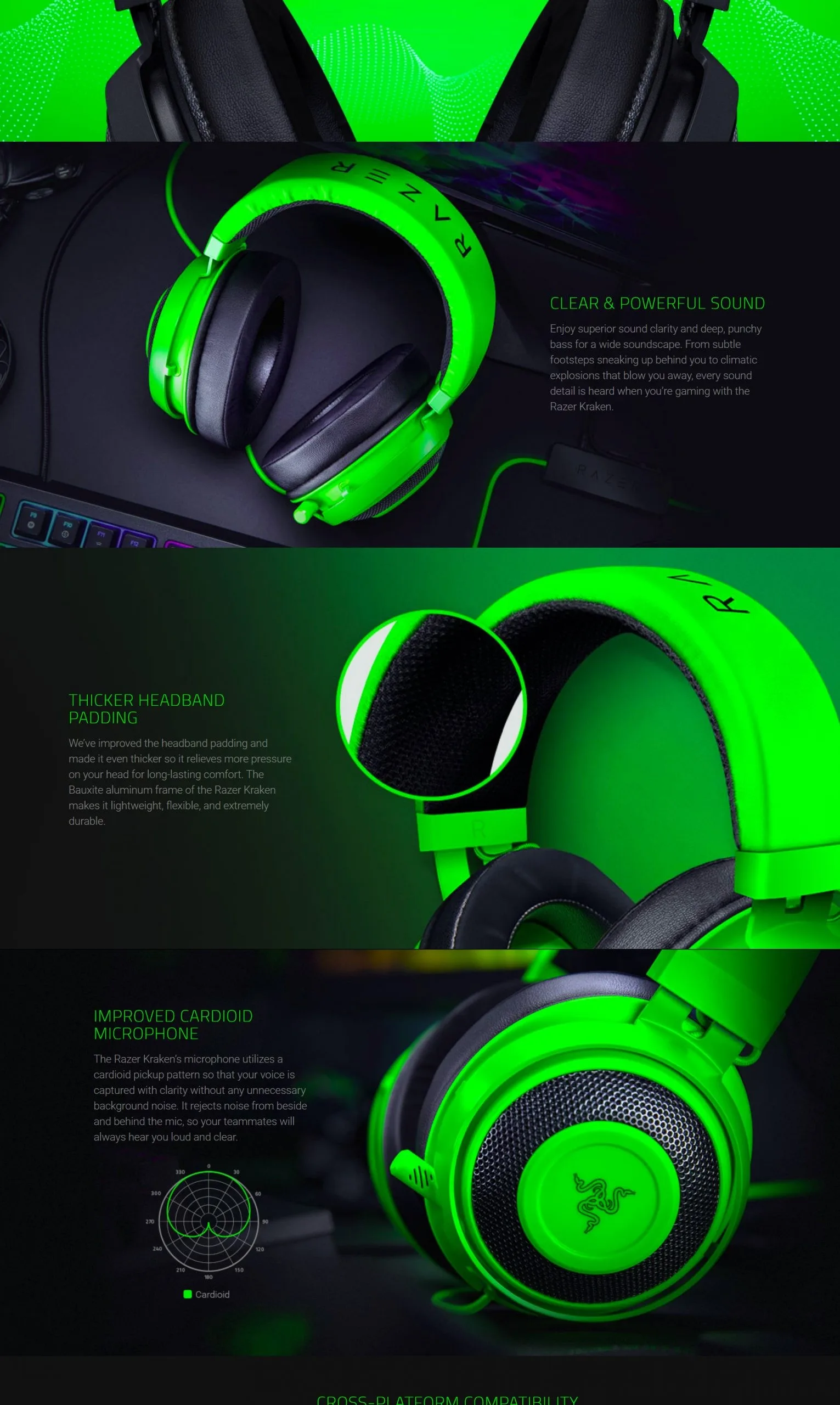 Razer Kraken - Multi-Platform Wired Gaming Headset - Black